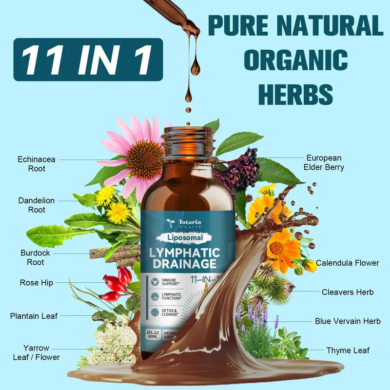 Totaria Liposomal Lymphatic Drainage Drops - Organic Herbal Supplement