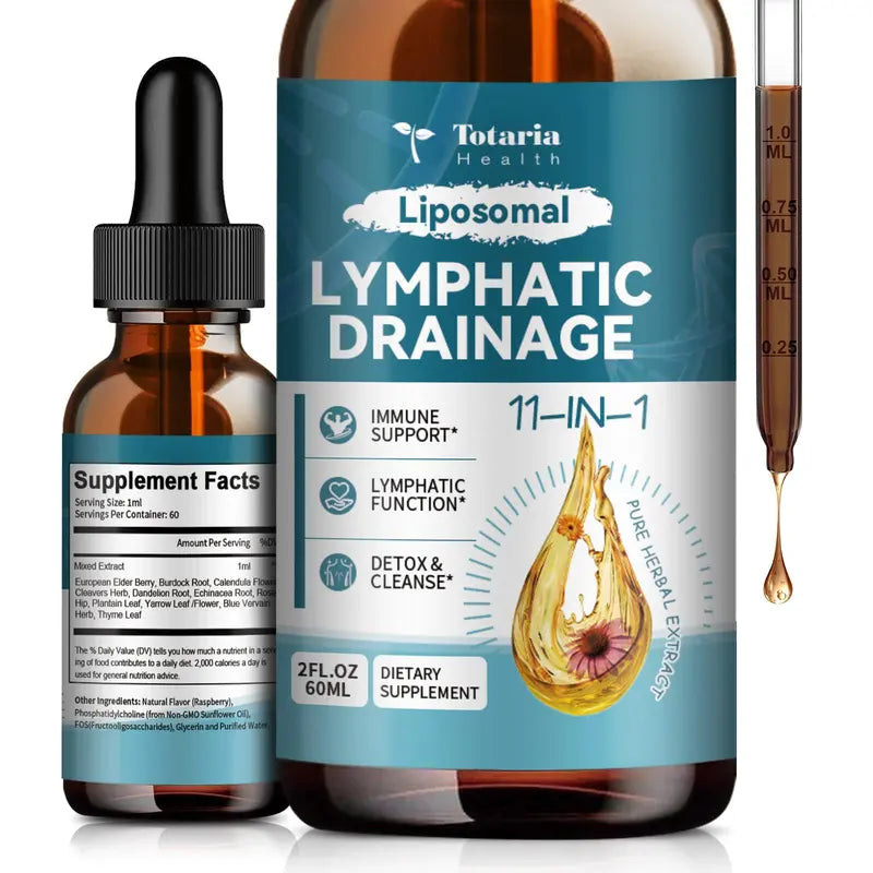 Totaria Liposomal Lymphatic Drainage Drops - Organic Herbal Supplement - Image 1